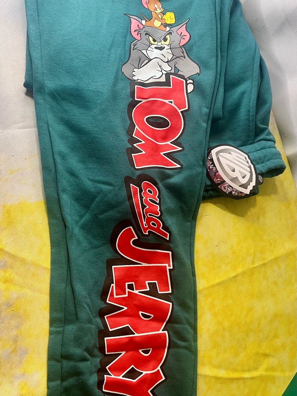 Teal Tom and Jerry Graphic Joggers
